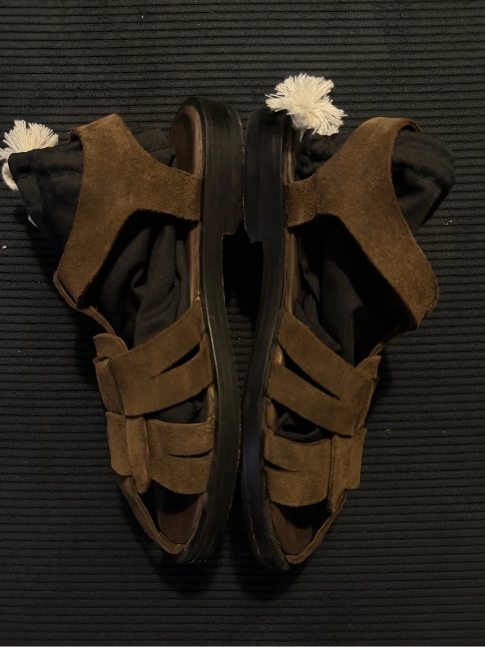 Saja Brown Cow Suede Fisherman Sandal sz 39 fit like 38